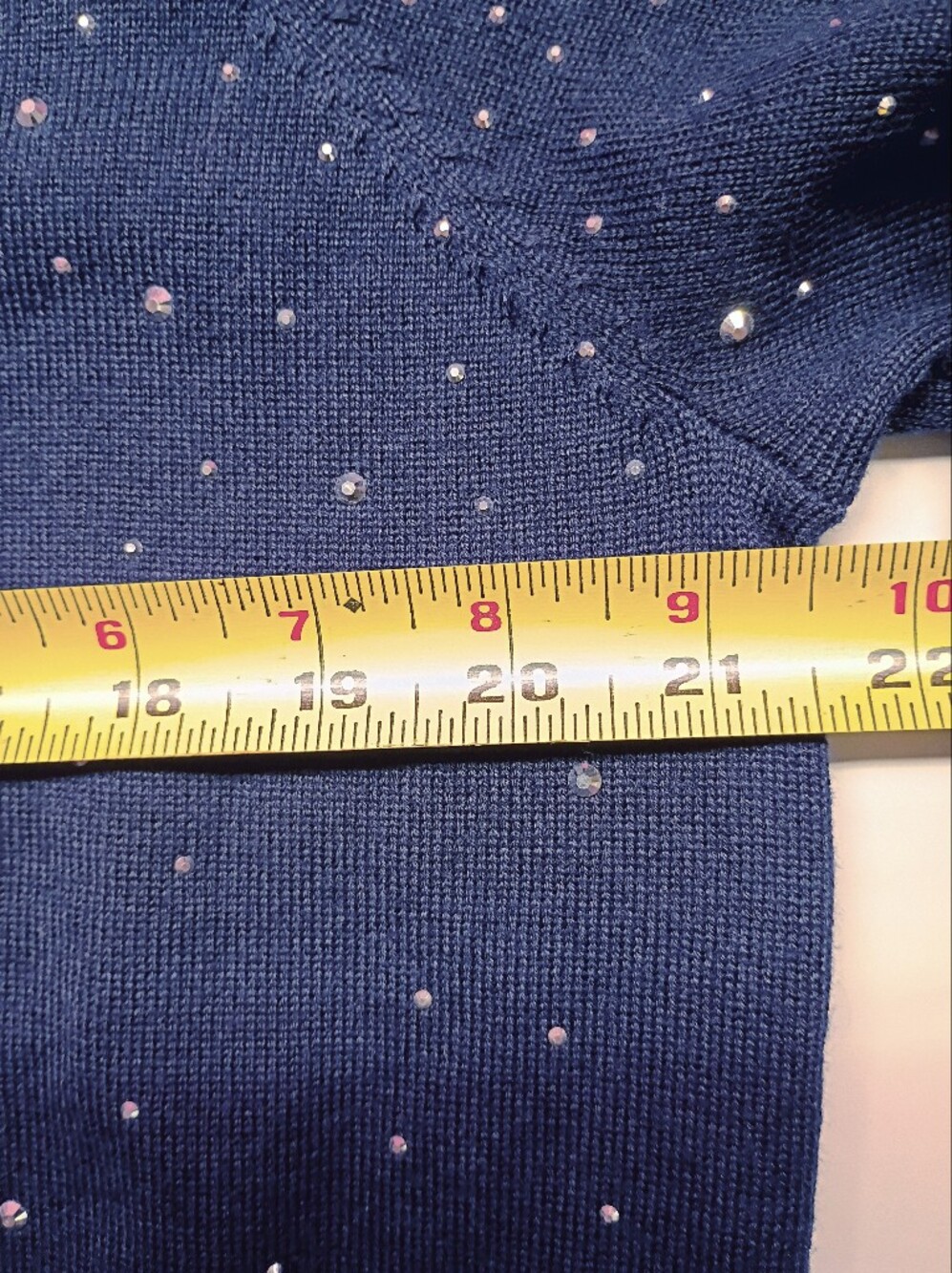 Nanette Lepore Blue Crewneck Sweater with Sparkle Studs XL - Picture 7 of 11